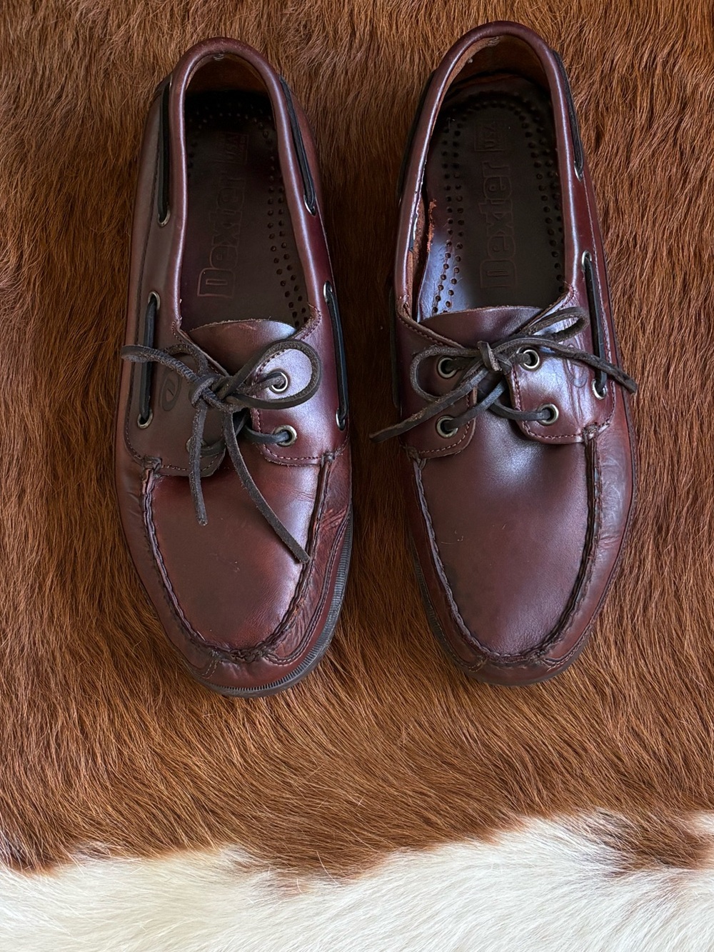 Men’s Dexter- Dark Brown Leather Boat Shoes. Size 10 M